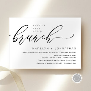 Happily Ever After Wedding Elopement Brunch Party Invitation