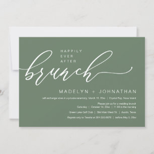 Happily Ever After Wedding Elopement Brunch Party Invitation