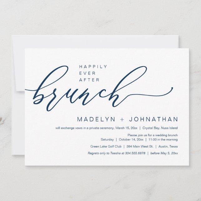 Happily Ever After Wedding Elopement Brunch Party Invitation (Front)