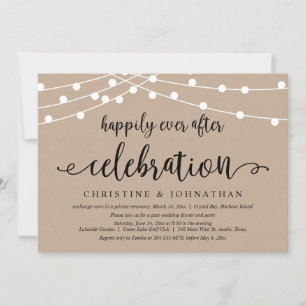 Happily Ever After, Wedding Elopement Celebration Invitation