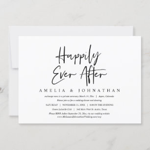 Happily Ever After, Wedding Elopement Dinner Invit Invitation