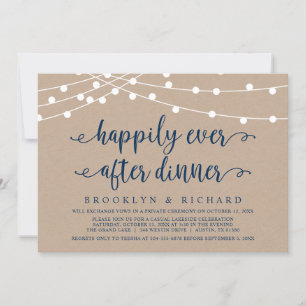 Happily Ever After Wedding Elopement Dinner Invita Invitation