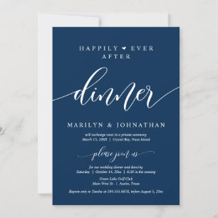 Happily Ever After Wedding Elopement Dinner Party Invitation