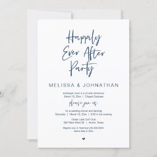Happily Ever After, Wedding Elopement Dinner Party Invitation