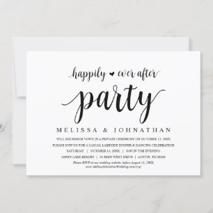 Happily Ever After Wedding Elopement Dinner Party Invitation