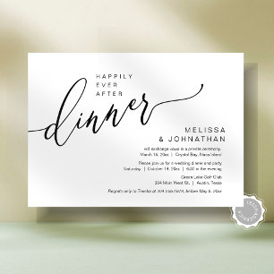 Happily Ever After Wedding Elopement Dinner Party Invitation