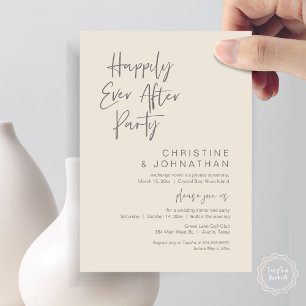 Happily Ever After, Wedding Elopement Dinner Party Invitation