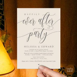 Happily Ever After Wedding Elopement Dinner Party  Invitation