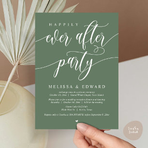 Happily Ever After Wedding Elopement Dinner Party  Invitation