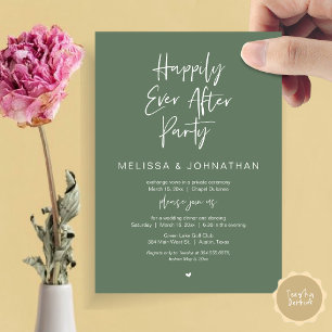 Happily Ever After, Wedding Elopement Dinner Party Invitation
