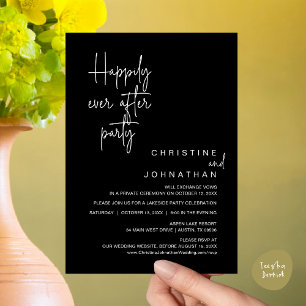 Happily Ever After Wedding Elopement Dinner Party Invitation