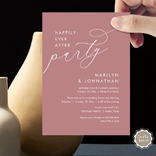 Happily Ever After Wedding Elopement Dinner Party Invitation