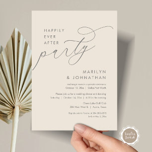 Happily Ever After Wedding Elopement Dinner Party Invitation
