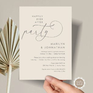 Happily Ever After Wedding Elopement Dinner Party Invitation