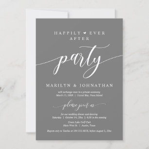 Happily Ever After Wedding Elopement Dinner Party Invitation