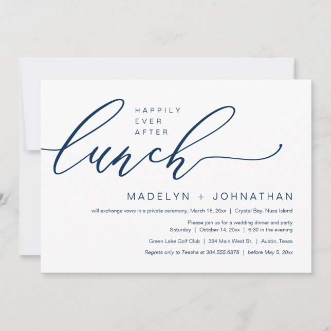 Happily Ever After Wedding Elopement Lunch Party Invitation (Front)
