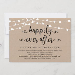 Happily Ever After, Wedding Elopement Party Invita Invitation