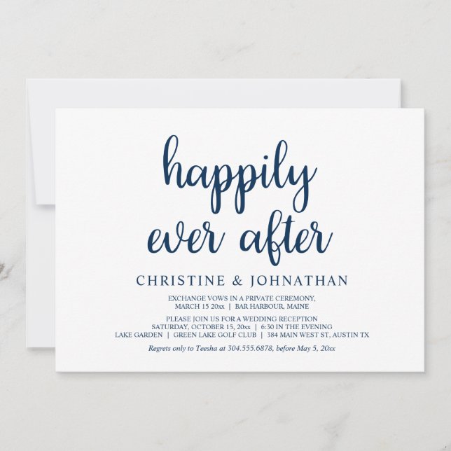 Happily Ever After Wedding Elopement Party Invitat Invitation (Front)
