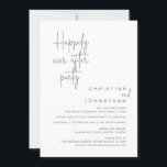 Happily Ever After Wedding Elopement Party Invitat Invitation<br><div class="desc">Announce your happily ever after in style with our modern script design wedding elopement party invitation card. Our Happily Ever After Party invitation card is ideal for couples who have decided to elope and want to host a party to celebrate their union. With its sophisticated yet playful design, this invitation...</div>