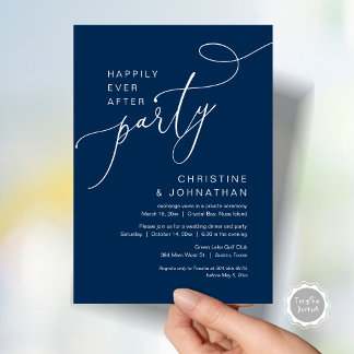 Happily Ever After Wedding Elopement Party Invitat Invitation