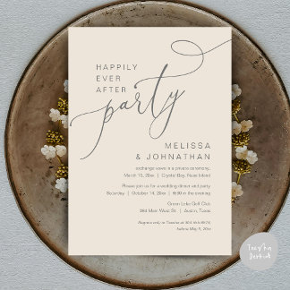 Happily Ever After Wedding Elopement Party Invitat Invitation