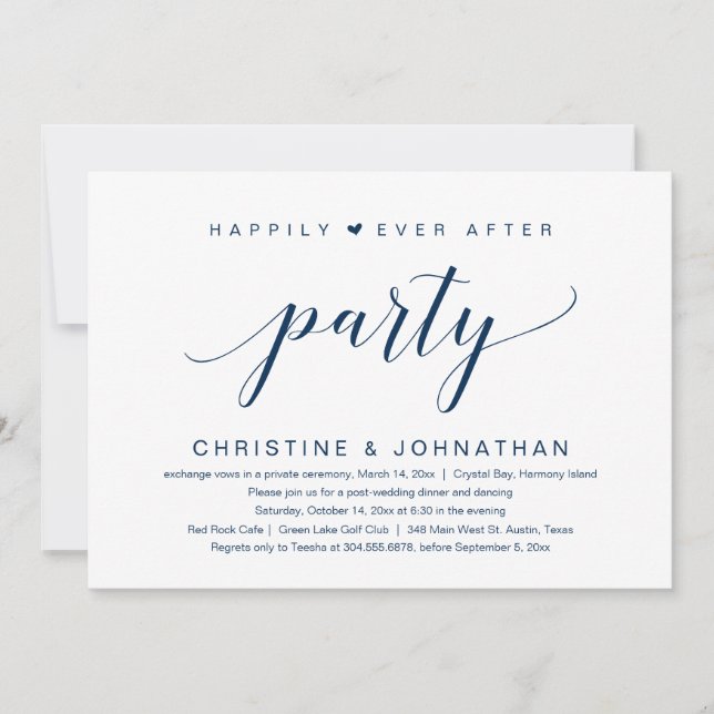 Happily Ever After Wedding Elopement Party Invitat Invitation (Front)