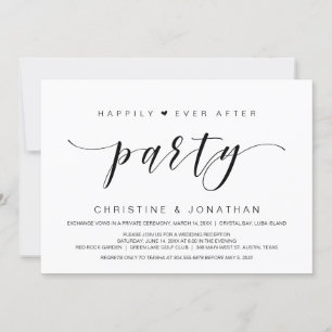 Happily ever After, Wedding Elopement Party Invitation