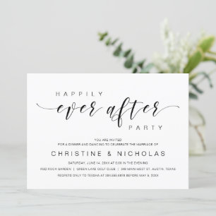 Happily Ever After, Wedding Elopement Party Invitation