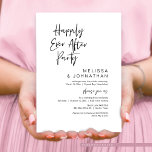 Happily Ever After, Wedding Elopement Party Invitation<br><div class="desc">Beautiful Modern Beautiful Casual Minimal,  Black Script font,  Wedding Elopement Announcement,  Invitation card (Happily ever after party). This is perfect for your wedding reception and post-wedding celebration party. Add your details in matching font / lettering.
#TeeshaDerrick</div>