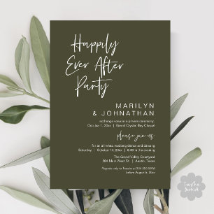 Happily Ever After, Wedding Elopement Party Invitation