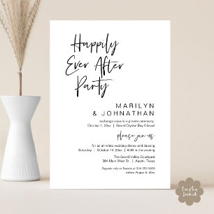 Happily Ever After, Wedding Elopement Party Invitation