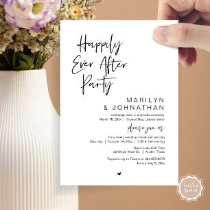 Happily Ever After, Wedding Elopement Party Invitation