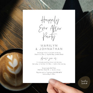 Happily Ever After, Wedding Elopement Party Invitation