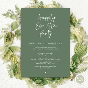 Happily Ever After, Wedding Elopement Party Invitation