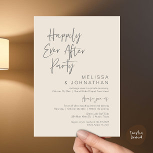 Happily Ever After, Wedding Elopement Party Invitation