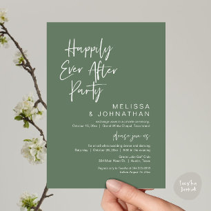Happily Ever After, Wedding Elopement Party Invitation