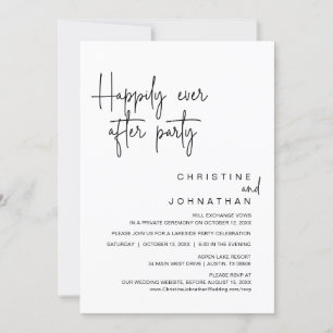 Happily Ever After Wedding Elopement Party Invitation