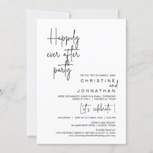 Happily Ever After Wedding Elopement Party  Invitation