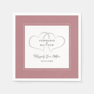 Happily Ever After Wedding Engagement Dusty Rose Napkin