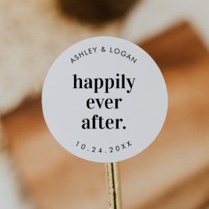 Happily Ever After Wedding Favour Classic Round Sticker