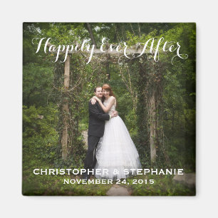 Happily Ever After Wedding Favour Photo Magnet