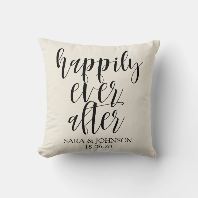 happily ever after|wedding gift for couple cushion (Front)