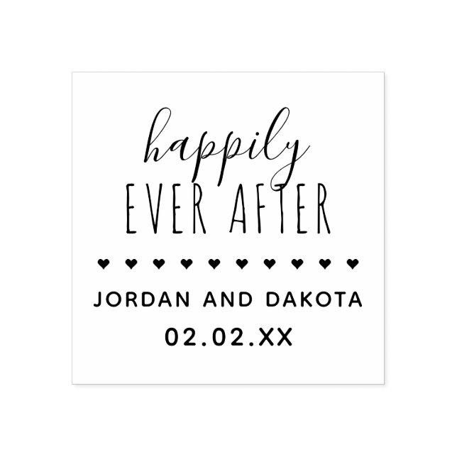 Happily Ever After | Wedding Hearts Save The Date Rubber Stamp (Imprint)