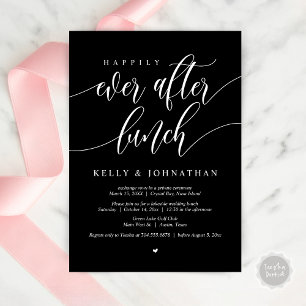 Happily Ever After Wedding Lunch, in Classy Black Invitation