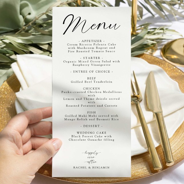 Happily Ever After Wedding Menu Elegant Minimal (Creator Uploaded)
