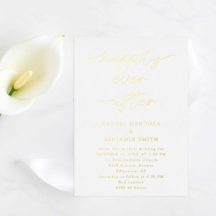 Happily Ever After Wedding Minimal Script Elegant