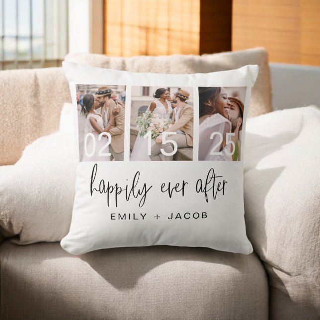 Happily Ever After Wedding Minimalist Simple Cushion (Creator Uploaded)