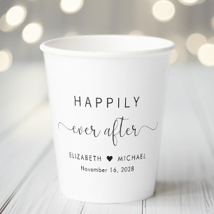 Happily Ever After Wedding Paper Cups