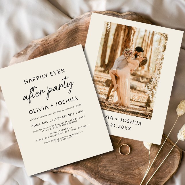 Happily Ever After Wedding Party Beige Minimalist (Creator Uploaded)