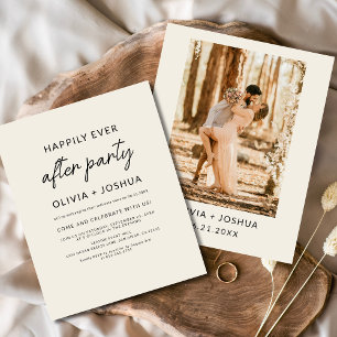 Happily Ever After Wedding Party Beige Minimalist Flyer